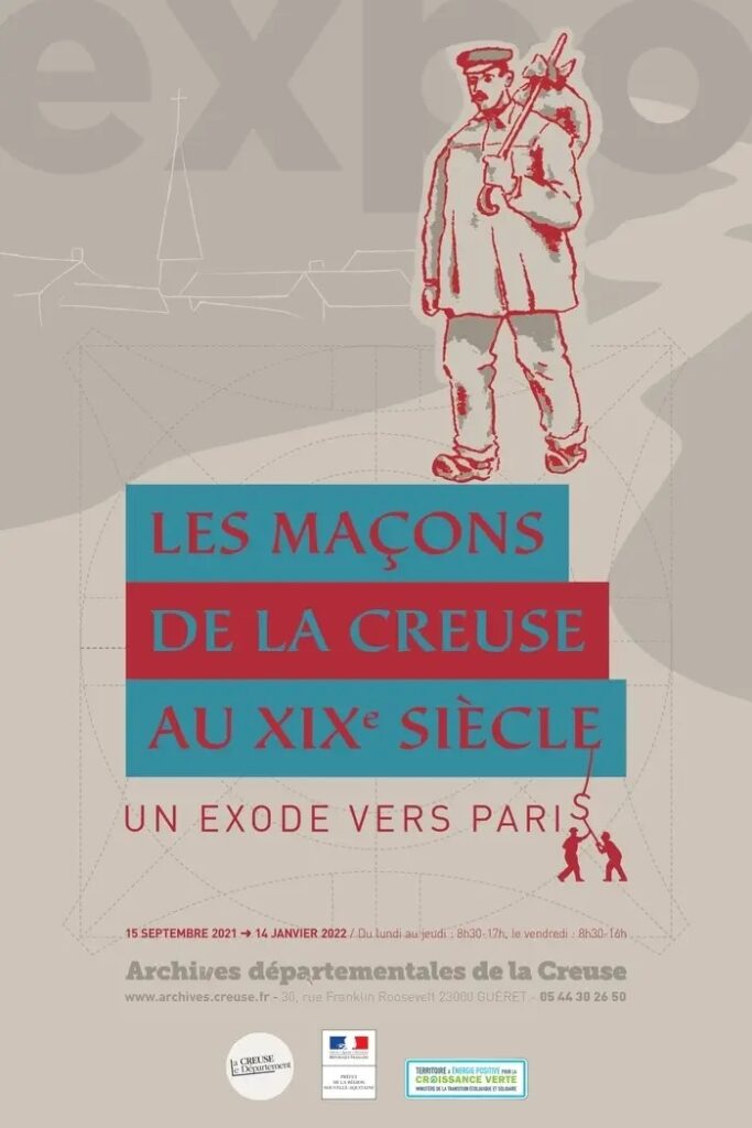 Exposition “Les Maçons de la Creuse” par les Archives départementales de la Creuse à Guéret et Exposition “Les Maçons de la Creuse” par les Archives départementales de la Creuse à Guéret et